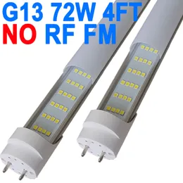 4 Feet LED Light Tube 2 Pin G13 Base T8 Ballast Bypass Required, Dual-End Powered, 48 Inch T8 72W Flourescent Tube Replacement,7200 Lumen,AC90-277V Tubes crestech