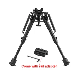 Taktik katlanabilir bipod 6-9 inç yükseklik ayarlanabilir şok geçirmez döner eğim bipod ile qd monte av tüfek tabancası standı tam alüminyum alaşım