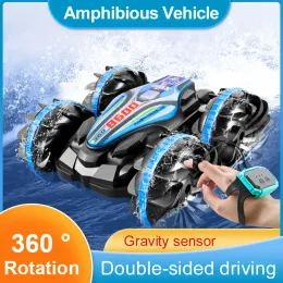 Cars Amphibious Remote Control Car RC Stunt Car Vehicle Doublesided Flip Driving Drift Rc Cars Outdoor Toys for Boys Children's Gift
