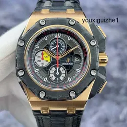 Dress Watch Fashion Wristwatch AP Wrist Watch Royal Oak Offshore Series 26290RO Limited edition 650 Black Plate Red Needle Date Timing Function Automatic Machinery