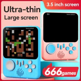 Giocatori Mini Console di gioco Schermo da 3,5 pollici G7 Lettore di colori ultrasottile ad alta definizione con maniglia Console di gioco retrò portatili 666in1