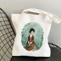 Borse per la spesa Shopper Claire Fraser Borsa Harajuku Donna Outlander Canvas Girl Borsa a spalla Tote Lady