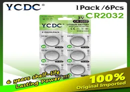 6pcs ycdc بطارية الليثيوم الأصلية CR2032 3V زر خلايا Cell Batteries for Watch Computer Control CR 2032 DL2032 5004LC1478439