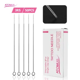 Agulhas 50pcs Vara Agulha de Tatuagem 3RS Agulhas de Maquiagem Permanente Agulhas De Tatuagem Aiguille Tatouage Acessorios Para Microblading