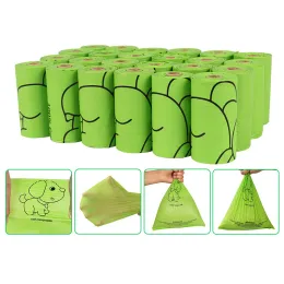 Väskor Eco Friendly Products Corn Starch Dog Poop Bags Recycling Degradable Eco Dog Bags Pet Supply Cat Dog Poop Waste Väskor 20 rullar