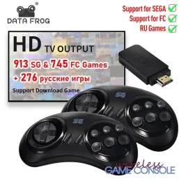 Players Data Frog Y2 Sg 16 Bit 4k Game Stick for Md Sega Mini Video Game Console Hdmicompatible 900+ Game for Sega Genesis/mega Drive