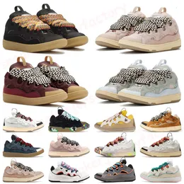 Scarpe casual firmate stivaletti Uomo Donna Stringate Sneakers straordinarie Sneakers Curb in pelle goffrata Pelle di vitello Suola platform in gomma Nappa Scarpe da ginnastica Fashion Paris