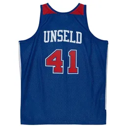 Dikişli Basketbol Formaları Wes Unseld 1977-78 Mesh Hardwoods Klasik Retro Jersey Erkekler Kadın Gençlik S-6XL