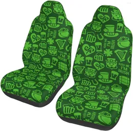 Coprisedili per auto Happy St Patrick Day Universal Fit Auto Front 2 PCS Set Protezione durevole per la maggior parte delle auto