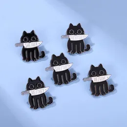 Nowa seria z serii Alloy Broach Black Cat Black Cat She/Her Design Baked Paint Badge Bluga