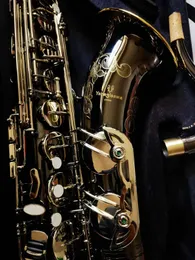 Japan Yanagis W037 Bezpłatne promocyjne tenorowe saksofon czarny nikiel srebrny kluczowy stop saksofonowy instrument muzyczny z ustnik