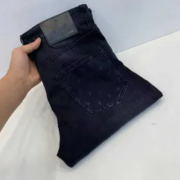 Mäns jeans designer lyxhöst och vinter enkel high end mode märke tungt hantverk tvättar europeiska varor elastiska smala passform små ben jeans 2h1y