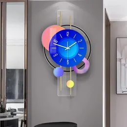 Wall Clocks Creative Home Decor Acrylic Clock Modern Design Living Room Decoration LED Light Dining