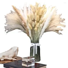 Flores decorativas grama de pampas fofas 120 peças buquê seco decoração de casamento criar atmosfera natural em casa parte de festival