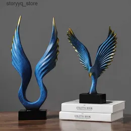 Other Home Decor Exquisite Abstract Eagle Ornaments Office Decoration Artware Blue Animal Sculpture Home Study Room Display Props Business Gifts Q240229