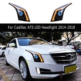 Acessórios do carro luzes diurnas streamer indicador de sinal de volta lâmpada dianteira para cadillac ats led conjunto do farol 14-18 peças de automóvel