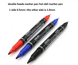 Markers 3 box(12 pcs/box) Dualside Marker pen School supplies Deli permanent markers for CD fabric paper wood double sides marker pen