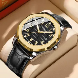 Wristwatches CRRJU Men's Watches Top Brand Original Quartz Watch For Man Waterproof Leather Strap Calendar Simple Fashion Daily Wear