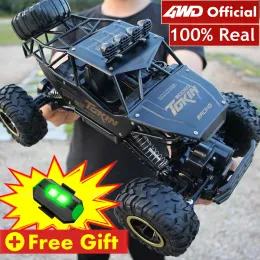 Cars 4WD RC Car Off Road 4x4 Remote Control Cars Radio Buggy Truck Racing Drift with Led Lights Toys Gift for Boys Girls Children Kid
