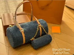 5A Yeni Moda Tasarımcı Çantası Retro Denim Çanta Kadın Çambaşı Çanta Lüks Çanta Tramp Omuz Çantası Mavi Denim Crossbody Bag M57790 M24564