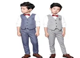 Flower Boys Clothing Set School Kids Wedding Formal Dress Vest Pants 2Pcs Suit Children Birtdahy Prom Ceremony Costume 2108048426478