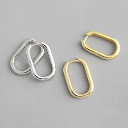 Hoop Huggie 100% 925 Sterling Silver Punk Cool ins minimal Geometric Oval Circle Open Earrings Earring For Women Jewelry Large304V