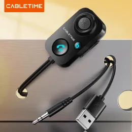 Alto-falantes Cabletime Bluetooth Receptor 5.1 AUX Áudio 3.5mm Adaptador Sem Fio para HandsFree Amplificador de Carro Speaker Headphone C416