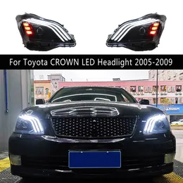Car Head Lamp Daytime Running Light Streamer Turn Signal Indicator For Toyota CROWN LED Headlight Assembly 05-09 Headlights