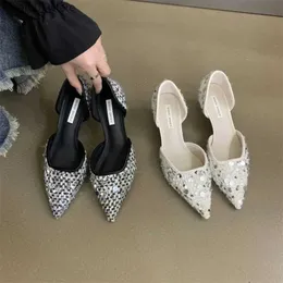 Dress Shoes Women Bling High Heels Summer Sexy New Designer Female Pointed Toe Sandals Elegant Pumps Zapatos MujerH24229