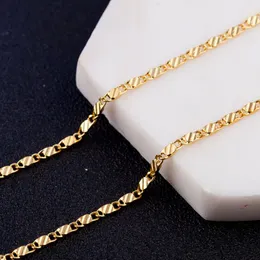 KASANIER 10pcs gold and silver Clavicular necklace stamp fashion women 2MM width Figaro necklace Guarantee Long Jewe191A