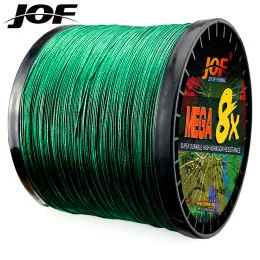 خطوط Jof Saltwater Freshwater Braided Fishing Line 8 خيوط 8 سلك ناعم منسوج متعدد الأسلاك PE Carp Thread 500m 1000m