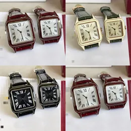 Relógio de designer preto para mulheres relógios quadrados homens pulseira de couro relógios de pulso casuais movimento de quartzo relógio moda simples mostrador quadrado clássico xb013