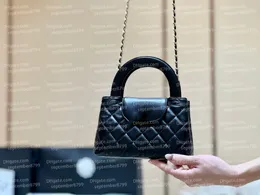 Ny designerpåse 23K Flap Handväska 12A Uppgradering Mirror Quality Luxury äkta läder crossbody väska lady axelväska nanos c väska 19 cm och 12,5 cm kosmetisk väska med låda