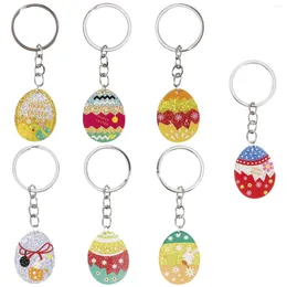 Chaveiros 7pcs Páscoa Chaveiro Chave Decoração Saco Pendurado Bolsa Ornamento Fornecimento