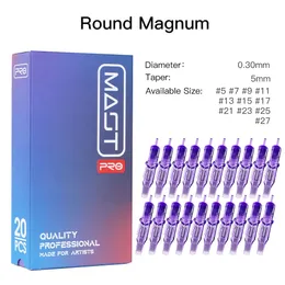 Pro Round Magnum RM 100% Original Steriliserade tatueringsnålar Makeup Permanent Tattoo Cartridge Tillbehör 20st/Box 240219