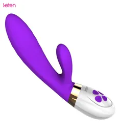 Leten Doppio vibratore ricaricabilevibratore riscaldante classico 10 modalità Super potente vibratore multivelocità impermeabile Sex Toys3296037