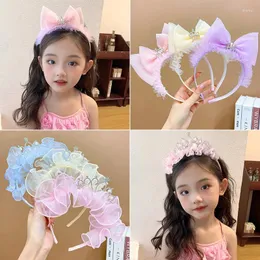 Fermagli per capelli Fasce per bambini Ragazza Principessa Fasce per capelli Corona di cristallo Maglia Fiocco Nodo Fiore Accessori per bambini Commercio all'ingrosso coreano fatto a mano