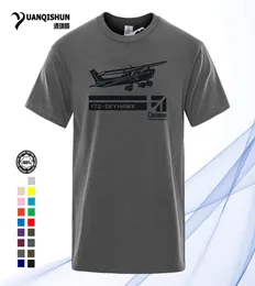 Yuanqishun camiseta masculina de verão, 16 cores, manga curta, hipster, nova aeronave cessna, aviação, skyhawk 172, avião, presente unissex 143541875