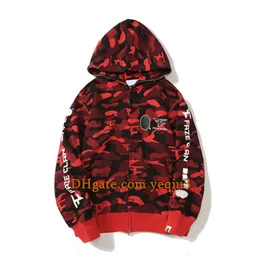 Mens Hoodies Kamuflaj Hoodie Zip Zip Ceket Tasarımcısı Hoodie Sweater Hoodies Kadın Spor Giyim Sweatshirt Street Giyim Asya Boyutu UniSex Krop Tam fermuar Tasarım 29