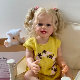 Dolls NPK 55cm الجسم الكامل Yannik Soft Silicone Touch Real Touch Reborn Baby Girl Doll Homes المثالية للأطفال هدايا حمام مقاومة للماء