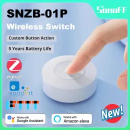 Control SONOFF SNZB01P Zigbee Wireless Switch Smart Scene Multifunctional Custom Button Twoway Contol Devices Work with Ewelink IFTTT