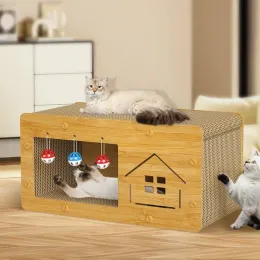 Scratchers Personality Cat Scratching Board Paper Wear Resistant To Scrap Vertical Double Deck Cat Villa Pet Indoor Habitat for All Seasons