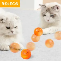 Zabawki Rojeco Smart Cat Toys Interactive Automatyczne odbijanie kota Pet Pet Smart Rolling Ball dla kotów LED Poruszanie się kota