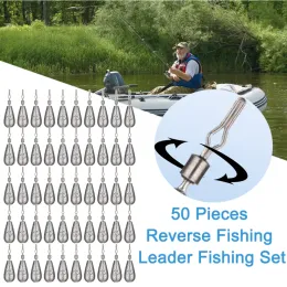 Ferramentas 50 pcs Pesca Chumbada Liberação Rápida Lágrima Drop Shot Pesos com Escala Equipamento de Pesca 360 Graus Rotatório para Água Salgada Água Doce