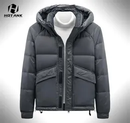 Mens Down Parkas Winter Mens Down Jackets Warm Hooded Parka Male Stand Collar Windproof Puffer Jacket Thick Zipper Down Coats Men 3714380
