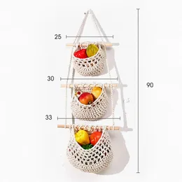 Reusable Fruit Vegetable Bag Washable Cotton Mesh Grocery Bags Cotton String Bags Net Shopping Bags Mesh Bags For Fruit Storage 240219