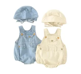 Jumpsuits Baby Denim Romper With Hat Born Babies Girls Boy Fashion Clothes Set Toddler Infant Clothing Summer Onesie Overalls6253508