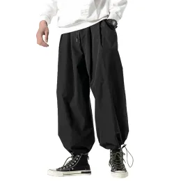 Pants New Design Drawstring Harem Pants Men Baggy Jogging Pants Japanese Style Male Crotch Wide Leg Pants Casual Loose Trousers
