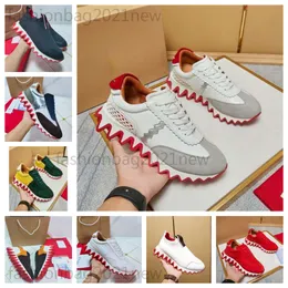 Designer mode lyxiga röda bottnar Mens Running Shoes Casual Loafers Womens Shoes Platform Red Bottoms Sneakers Low Tops Black White Glitter Leather Flat Trainers