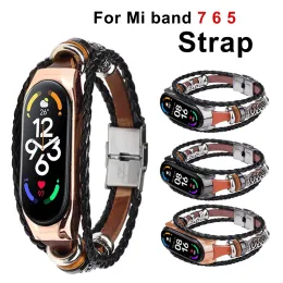 حزام الساعات لـ Xiaomi Mi Smart Band 5 6 7 Vintage Sport Replacement Smart Watchband Associors Wristband for Xiaomi Mi Band 6 5